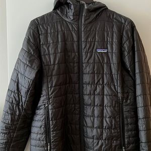 Patagonia Nano Puff Hoodie Black Large Women’s